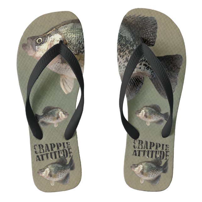 Crappie Attitude Fishing Flip Flops (Footbed)