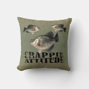 Crappie Attitude Funny Fishing Cushion