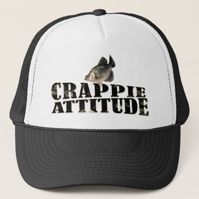 Crappie Attitude Funny Fishing Trucker Hat (Front)