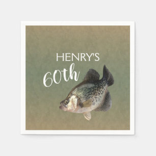 Crappie Fishing 60th Birthday Napkin