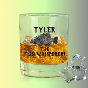 Crappie Fishing Fish Whisperer Funny Angler Sports Whiskey Glass