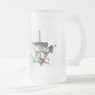 Crappie Mount Frosted Glass Beer Mug