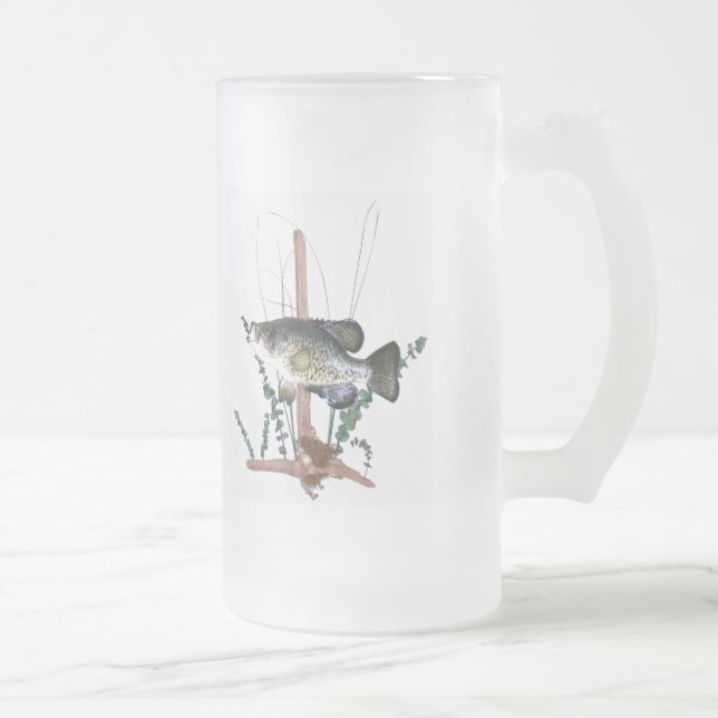 Crappie Mount Frosted Glass Beer Mug (Right)