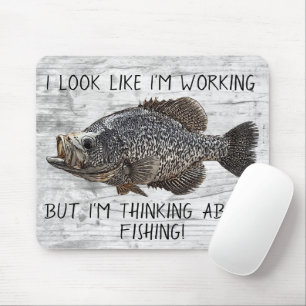 Crappie Panfish Fishing Work Funny Angler Cool  Mouse Mat