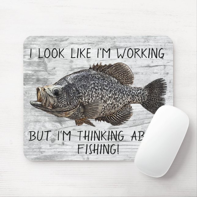 Crappie Panfish Fishing Work Funny Angler Cool  Mouse Mat (With Mouse)