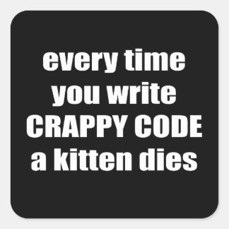 Crappy code square sticker
