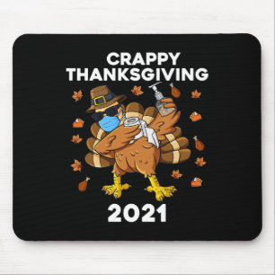 Crappy Thanksgiving Dabbing Turkey Pilgrim Boys Ki Mouse Mat
