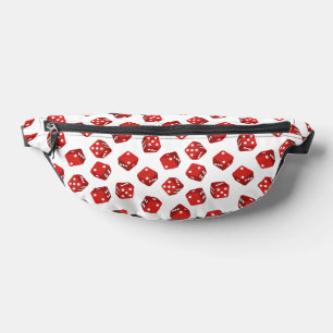 Craps Casino Red Dice Patterned Bum Bags