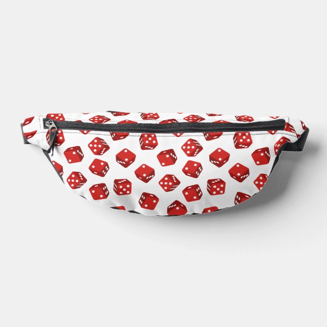 Craps Casino Red Dice Patterned Bum Bags (Lay Down)