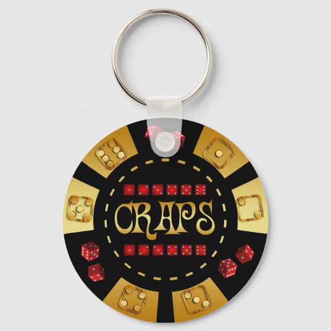 CRAPS GAMING CHIP KEY RING (Front)