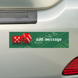 Craps Table With Las Vegas Dice Bumper Sticker