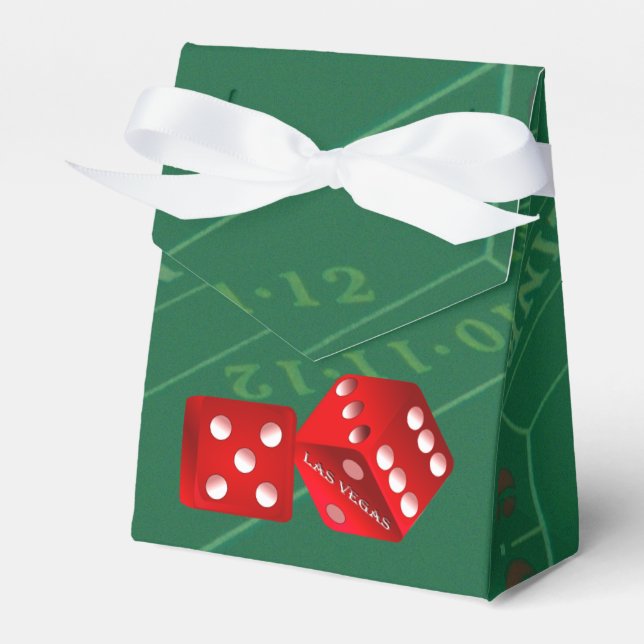 Craps Table With Las Vegas Dice Favour Box (Front Side)