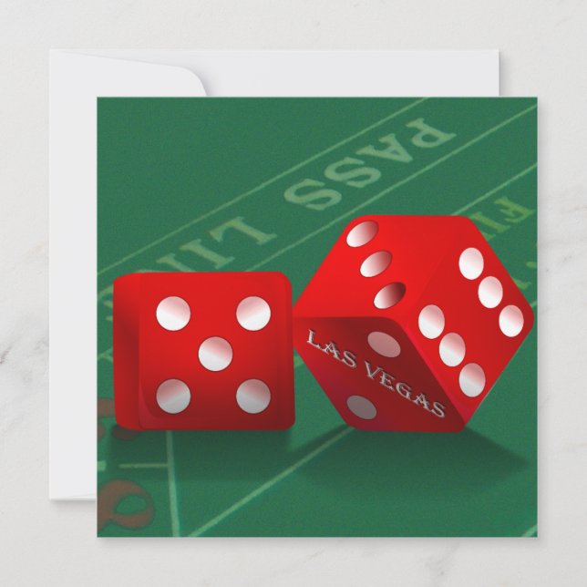 Craps Table With Las Vegas Dice Invitation (Front)