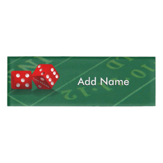 Craps Table With Las Vegas Dice Name Tag