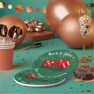 Craps Table With Las Vegas Dice Paper Plate