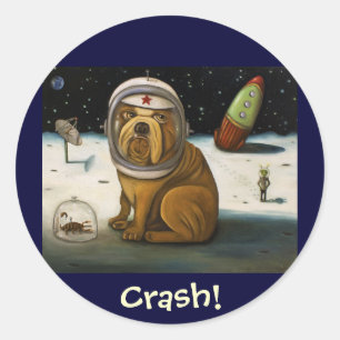 Crash 2  Not Again! Classic Round Sticker