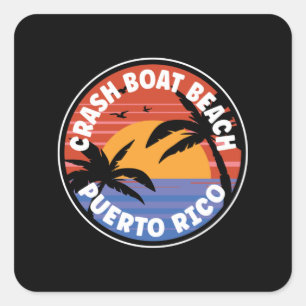Crash Boat Beach Puerto Rico Sunrise Square Sticker