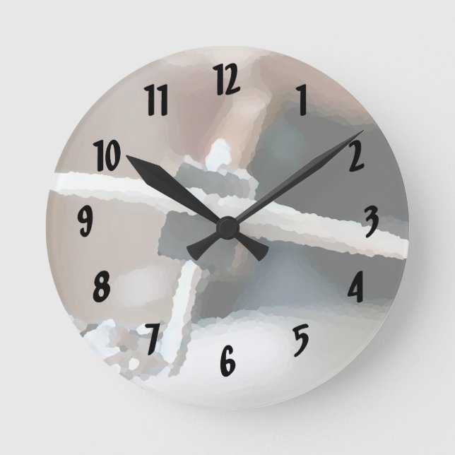 Crash cymbal painterly drumset side music design round clock (Front)