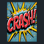 CRASH! Shattered Pop Art Explosion Poster<br><div class="desc">Bring the explosive energy of a classic comic book panel to your wall with this dynamic "CRASH!" pop art poster. This unique artwork captures a moment of pure impact, featuring shattered, fractured lettering surrounded by flying glass shards, motion lines, and a vibrant starburst. With its bold colours, retro halftone dots,...</div>