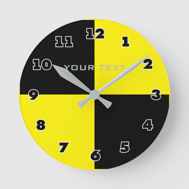 Crash test dummy black yellow acrylic wall clock (Front)