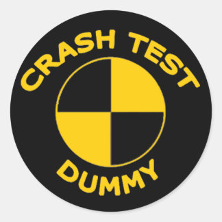 Crash Test Dummy Classic Round Sticker