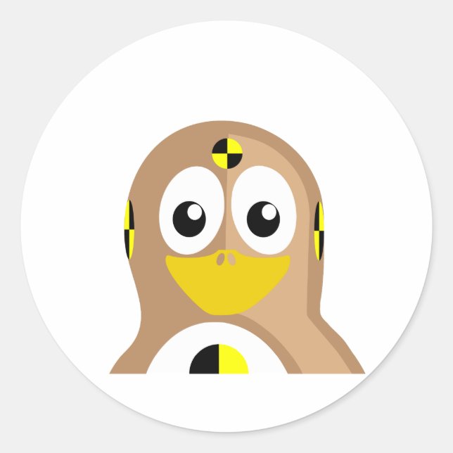 Crash Test Dummy Penguin Classic Round Sticker (Front)