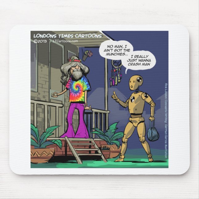 Crash Test Hippie Funny Mouse Mat (Front)