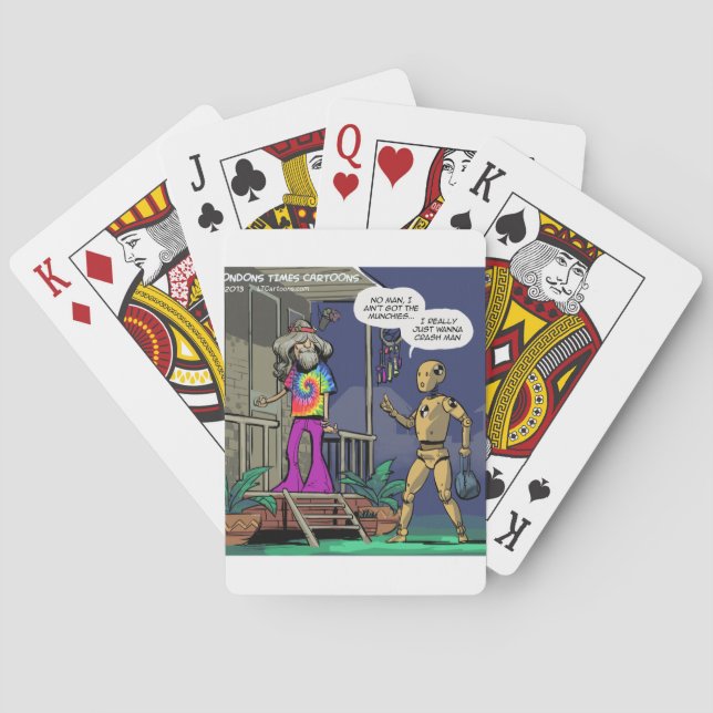 Crash Test Hippie Funny Playing Cards (Back)