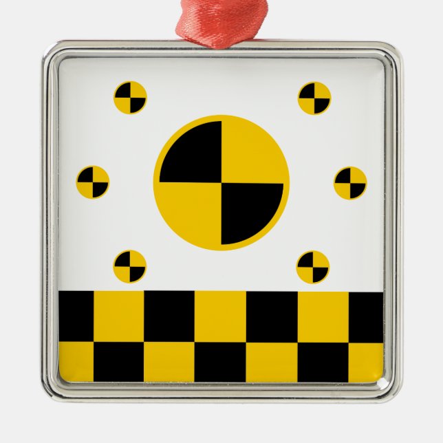 Crash Test Markers Bold Style Metal Tree Decoration (Front)