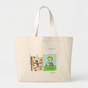 Crash Text Dummy Funny Large Tote Bag