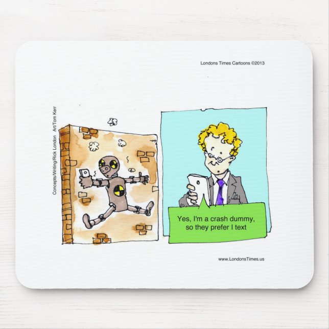 Crash Text Dummy Funny Mouse Mat (Front)