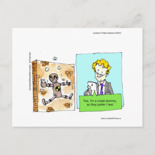 Crash Text Dummy Funny Postcard