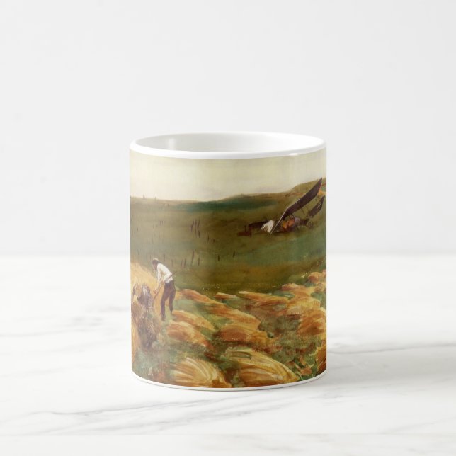 Crashed Aeroplane (by John Singer Sargent) Coffee Mug (Center)