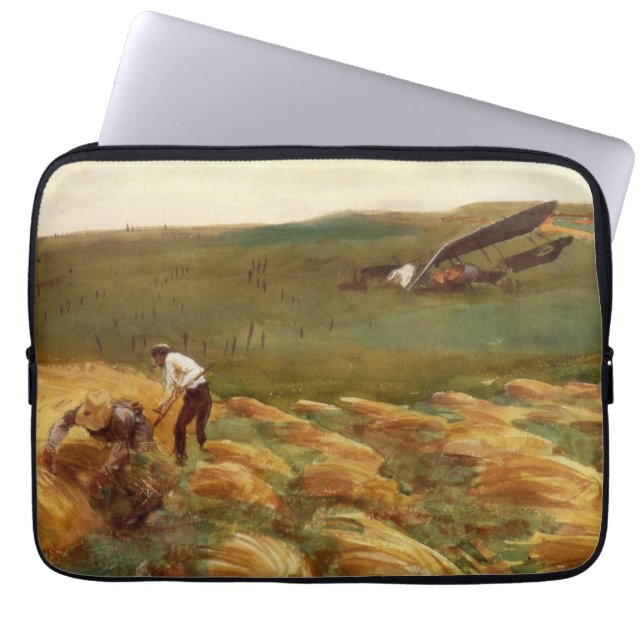 Crashed Aeroplane (by John Singer Sargent) Laptop Sleeve (Front)