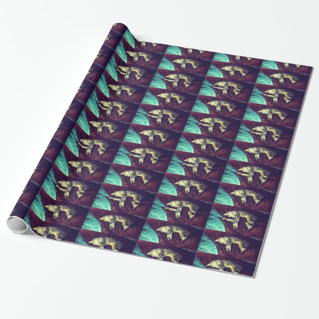 Crashed Out Indigo Wrapping Paper (Unrolled)