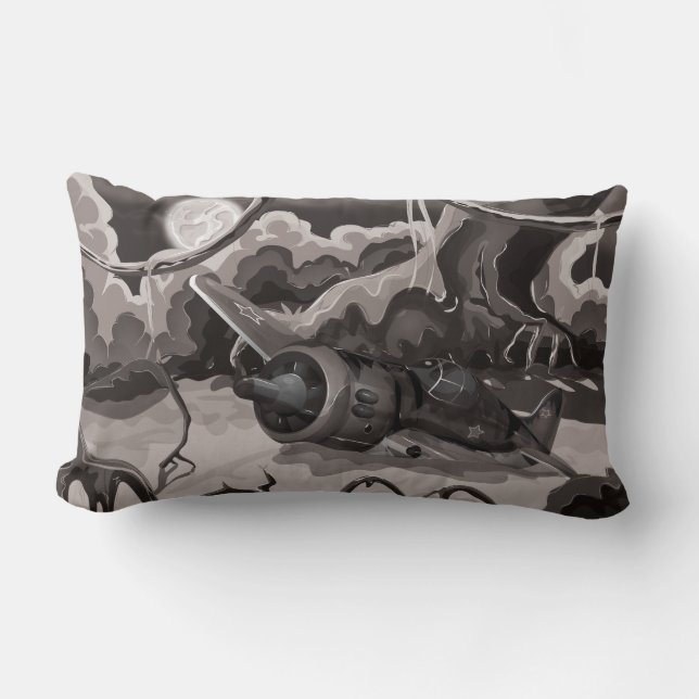 Crashed World War Fighter Aircraft Lumbar Cushion (Front)