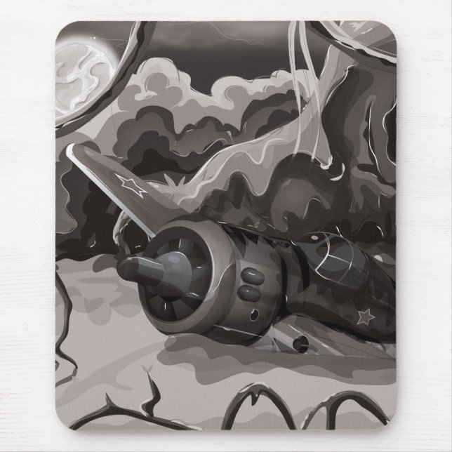 Crashed World War Fighter Aircraft Mouse Mat (Front)