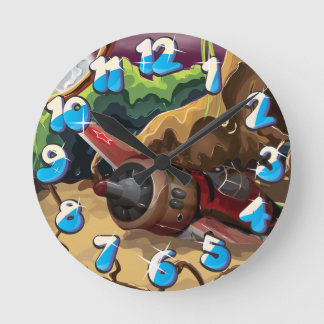 Crashed World War Fighter Aircraft Round Clock