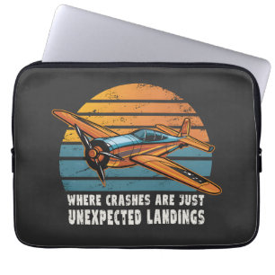 Crashes Are Unexpected Landings Funny RC Plane Laptop Sleeve