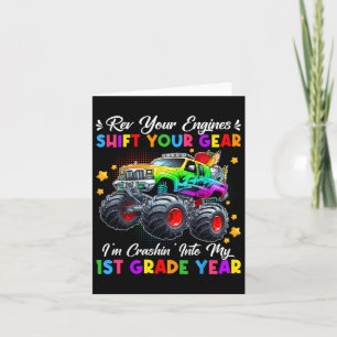 Crashin' Into My 1st Grade Monster Truck First Day Card