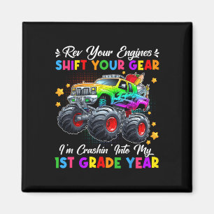 Crashin' Into My 1st Grade Monster Truck First Day Magnet