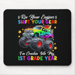 Crashin' Into My 1st Grade Monster Truck First Day Mouse Mat