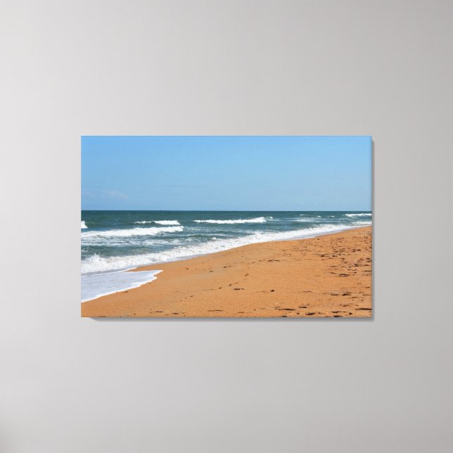Crashing Beach Waves Seascape Canvas Print (Front)