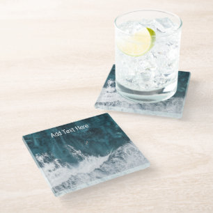 Crashing Ocean Waves Glass Coaster