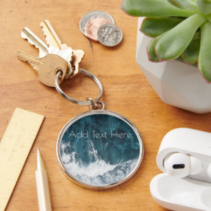 Crashing Ocean Waves Key Ring