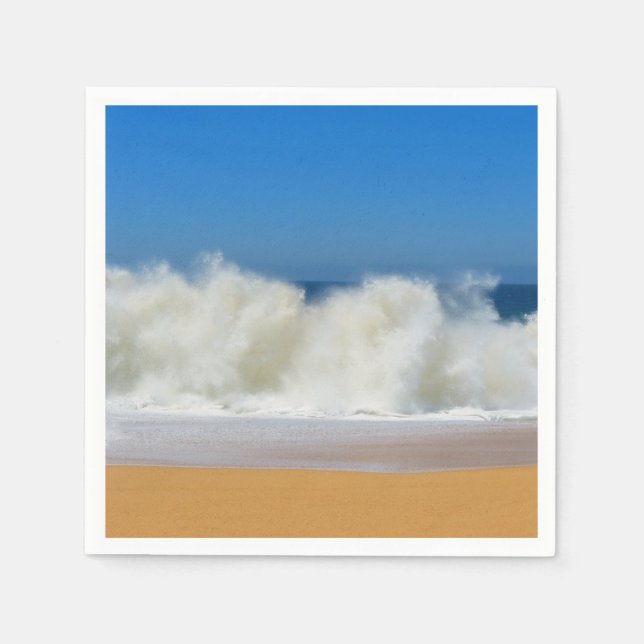 Crashing Ocean Waves Paper Napkin (Front)