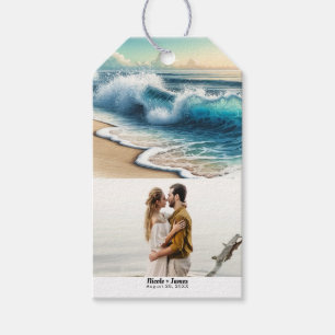 Crashing Ocean Waves Rustic Coastal Beach Wedding Gift Tags