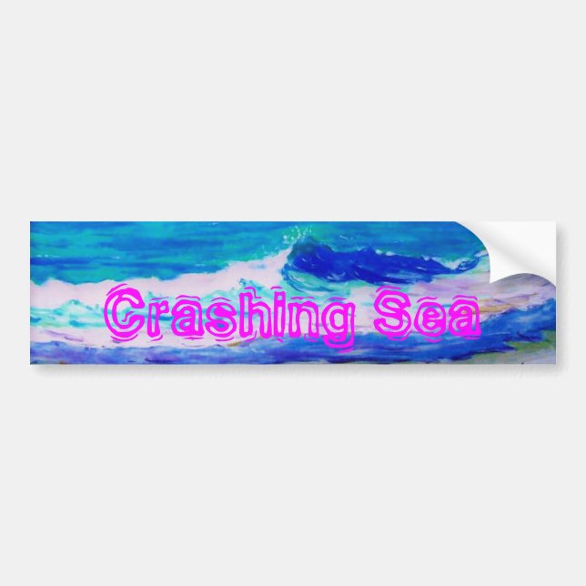 Crashing Sea Bumper Sticker (Front)