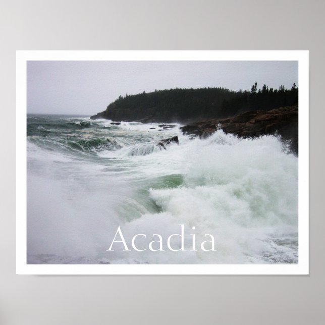 Crashing Surf, Acadia National Park Poster (Front)