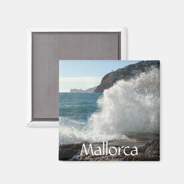 Crashing Surf on Rocks, Mallorca, Spain Magnet (Front/Back)